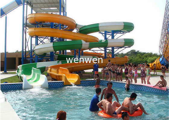 โรงแรมรีสอร์ทสวนน้ำสไลด์ไฟเบอร์กลาสสไลด์น้ำ Aqua Theme Park Equipment