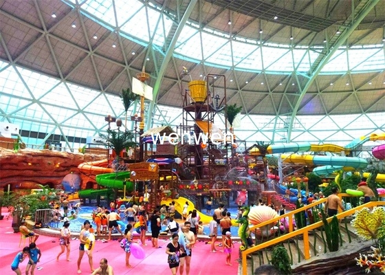 อุปกรณ์สวนสนุก Aqua Playground แบบกำหนดเองเพื่อการพักผ่อน